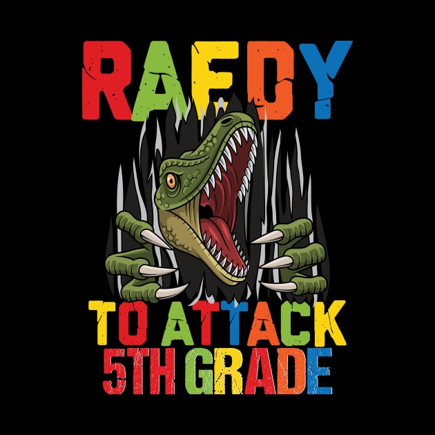 Funny Ready To Attack 5th Grade Shark First Day of School Gifts Kids by smtworld