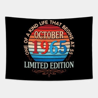 Happy Birthday To Me You October 1965 One Of A Kind Life That Begins At 55 Years Old Limited Edition Tapestry