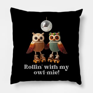 Roolin' With my Owl-Mie Shirt, 1970s Shirt, 70s Groovy Tee, Disco Ball Shirt, Groovy Owl Shirt, Vintage 1970s, Retro Graphic Shirt, Hippie Mom Pillow