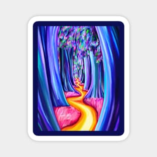 Psychedelic Trippy Tree Forest Path Magnet