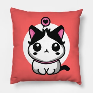 kawaii cat with love Pillow