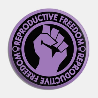 Demand Reproductive Freedom - Raised Clenched Fist - lavender inverse Pin