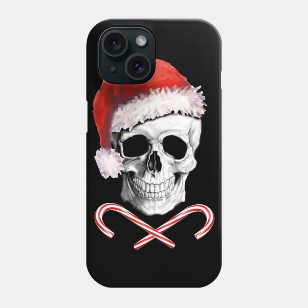 Skull christmas humor sweater Phone Case by Collagedream