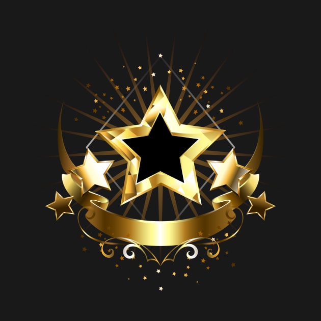 Five Stars with Golden Ribbon ( 5 stars ) by Blackmoon9