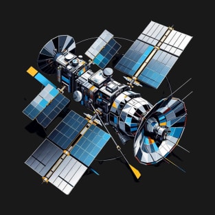 Geometric Satellite Array | Abstract Spacecraft Design Tee T-Shirt