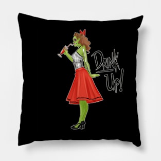 Zombie Girl Wants You To Drink Up Pillow