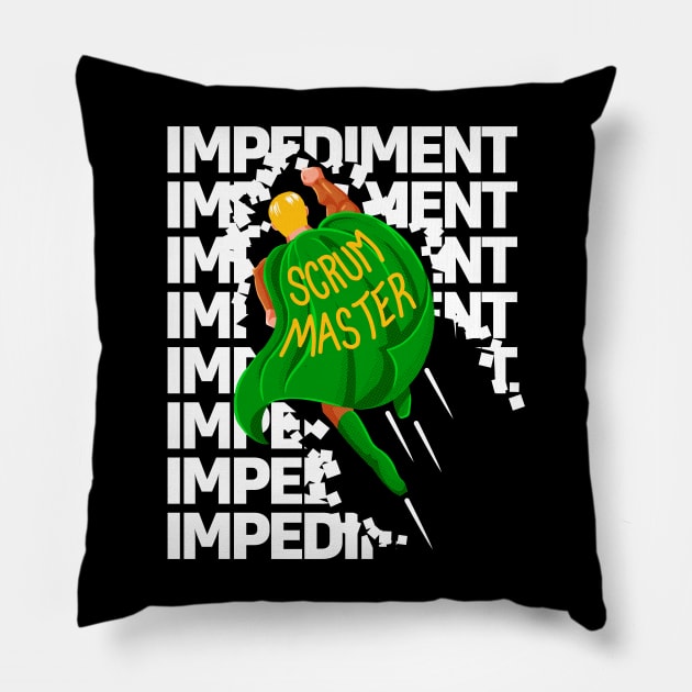 Superhero Destroys Impediments - Scrum Master Pillow by Modern Medieval Design