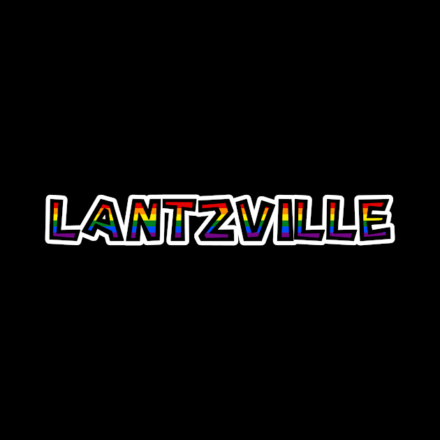 District of Lantzville - LGBT Rainbow Flag - Loud and Proud Gay Town Text - Lantzville by Bleeding Red Pride