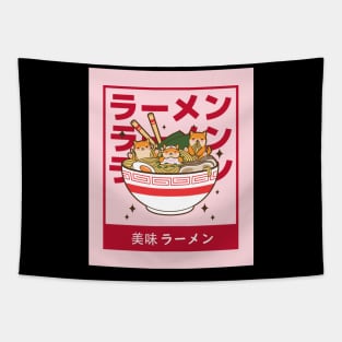 3 Shiba Yummy Ramen Tapestry