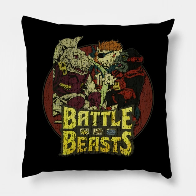 80s Battle Beasts Vintage Pillow by tioooo