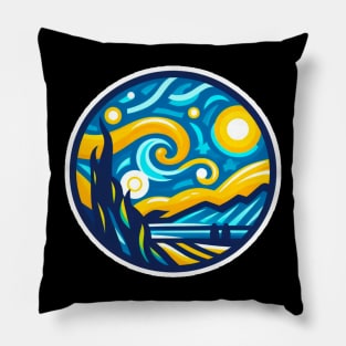 Modern Starry Night - Graphic Design Pillow