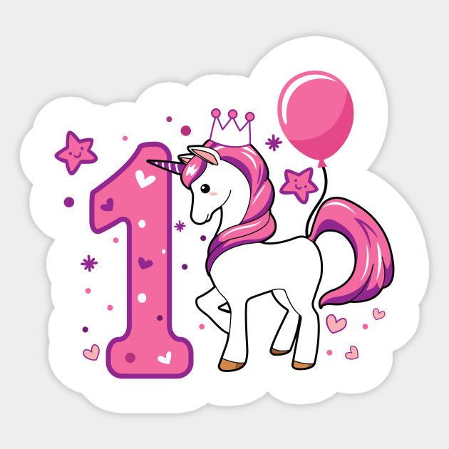 First Birthday Girls Horse 1st 1 Girl Daughter Niece Cute Sweet One Year Old Mug Sticker Pillow Gifts Ideas First Birthday Girl Sticker Teepublic
