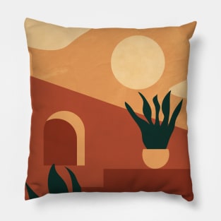 Boho Terracotta Artwork Print, Desert Home Pillow