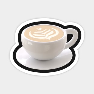 Cup of Cappuccino with Latte Art Magnet