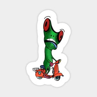 frog on a scooter Magnet