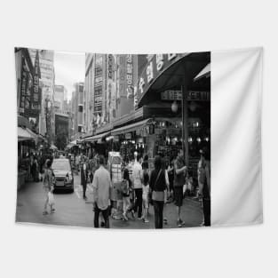 the market of Korean Busan Street, South Korea picture Tapestry