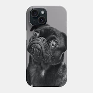 Blcak Cute dog staring at you Phone Case