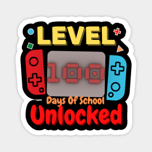 LEVEL 100 Days Of School Unlocked Gamer Video Magnet