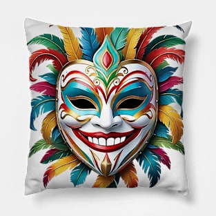 Happy Looking Festival Mask Pillow