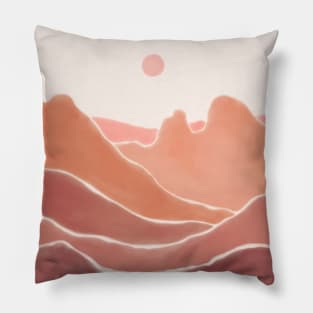 Warm Pink Landscape Boho Wanderlust Pillow