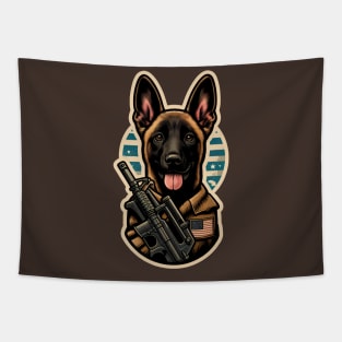 Belgian Malinois Soldier Tapestry