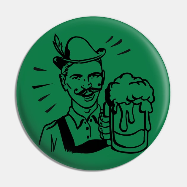 retro guy with beer Pin by CheesyB