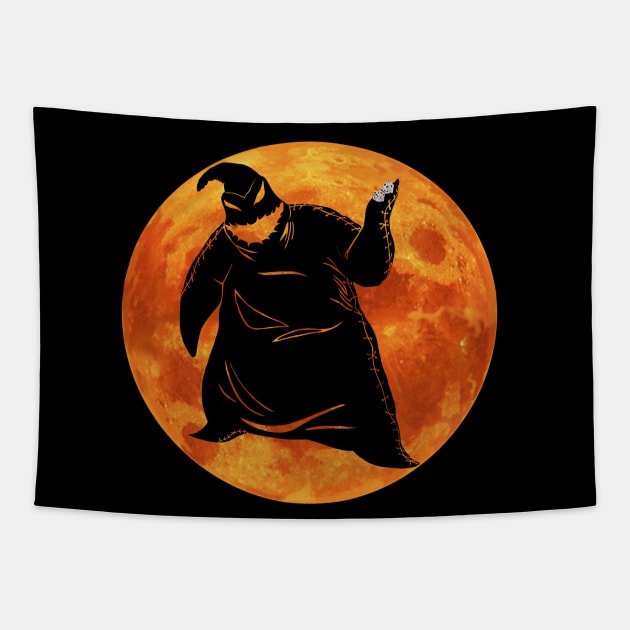 Orange Moon Oogie Tapestry by DistractedGeek