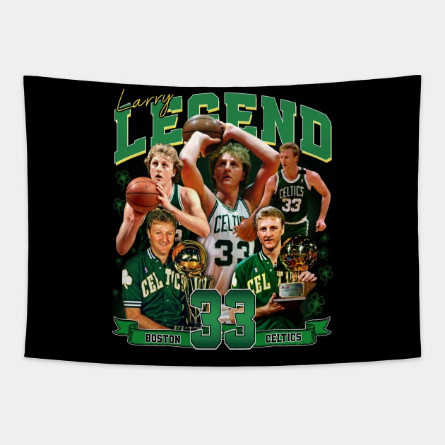 Larry Bird Legend Air Bird Basketball Signature Vintage Retro 80s 90s Bootleg Rap Style Tapestry by CarDE