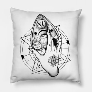 Ouija board Tattoo Hand - black Pillow