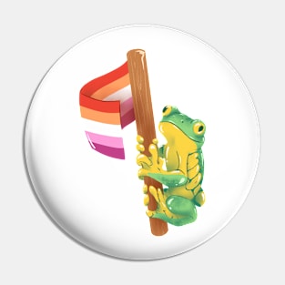 Frog Says Lesbian Rights! Pin