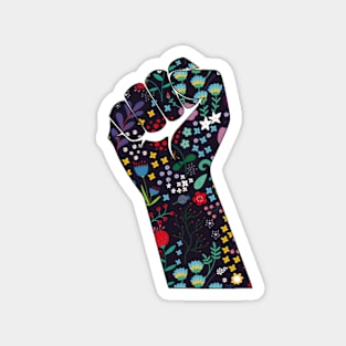 Black Lives Matter Floral Hand Magnet