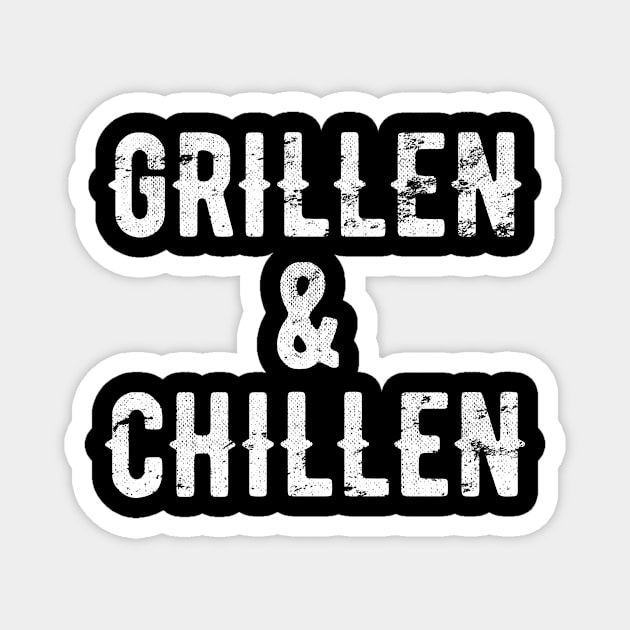 Grillen Und Chillen Grill BBQ Barbeque Geschenk Magnet by SinBle