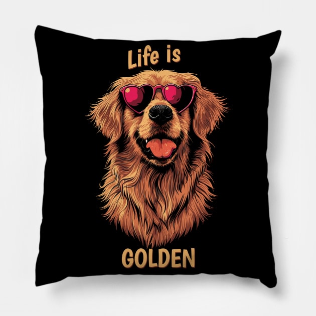 Life is Golden | Dog Lover Pillow by Indigo Lake