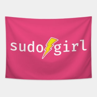 sudo girl. A funny design perfect for unix and linux users, sysadmins or anyone in IT support Tapestry
