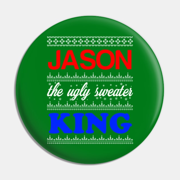 JASON the Ugly Sweater King> Happy Holidays Pin by CoolApparelShop