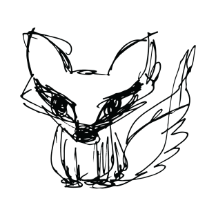 Fox Sketch (black ink) T-Shirt