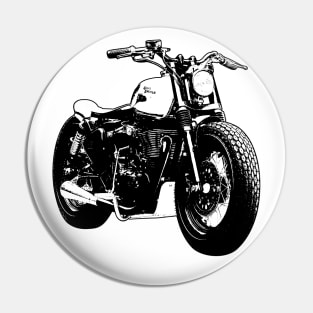 Classic 500 Bike Custom Bobber Black and White Pin