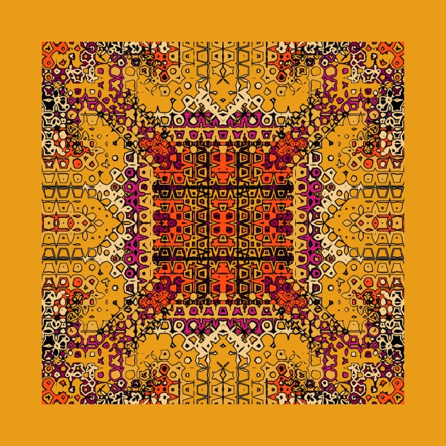 Orange Brown Mandala Pattern by mounhome