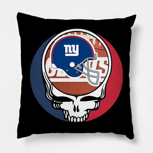 New York Giants Football Pillow by Happy Asmara