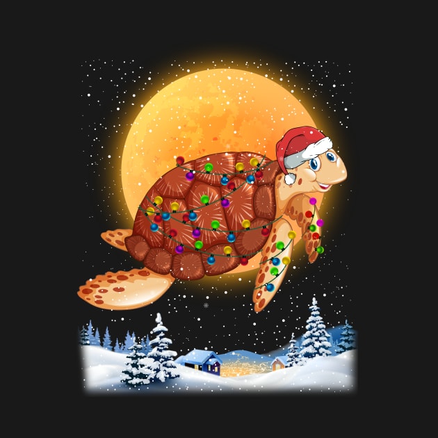 Sea Turtle Lover Christmas Shining Like A Santa Animal Lover by franzaled