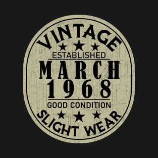 Vintage Established March 1968  - Good Condition Slight Wear T-Shirt