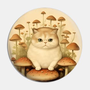 Feline Forest Fungi: Whimsical Adventures of Cats and Mushrooms Pin