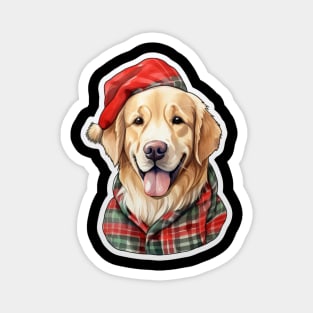 Golden Retriever Christmas Magnet