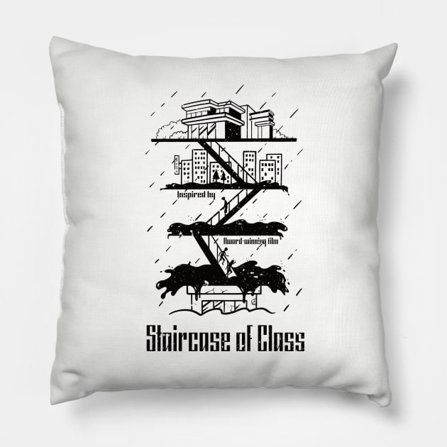 Staircase of Class (Black & White version) Pillow by Lyose