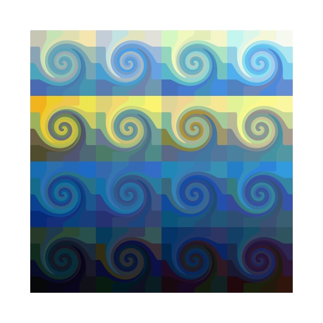 Abstract tiles and waves pattern by WesternExposure