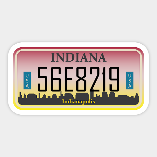 Indiana License Plate Indiana State Sticker Teepublic