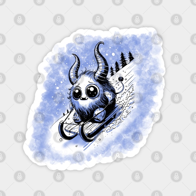 Tobogganing Monster Magnet by H. R. Sinclair