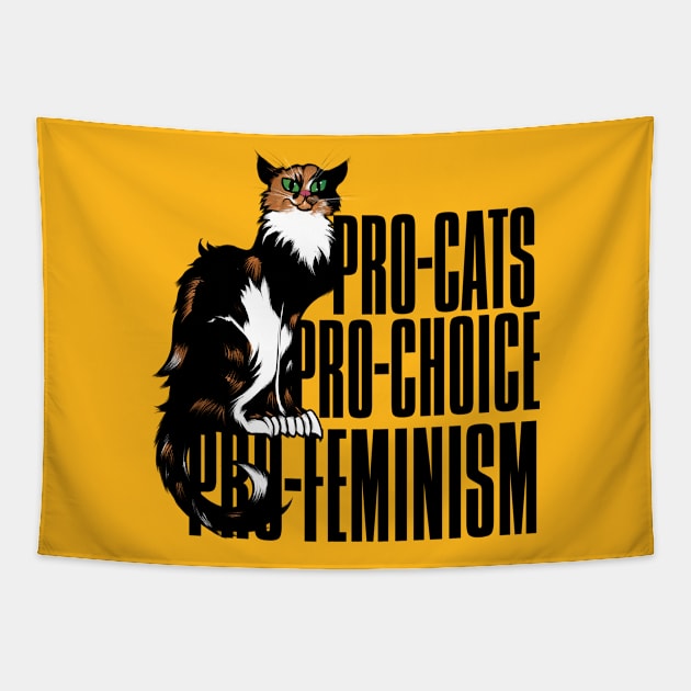 Pro-cats pro-choice pro-feminism Tapestry by bubbsnugg