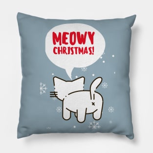 Meowy Christmas Catmas Pillow