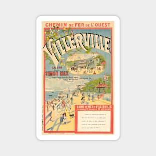 Villerville France Railroad Vintage Poster 1890 Magnet